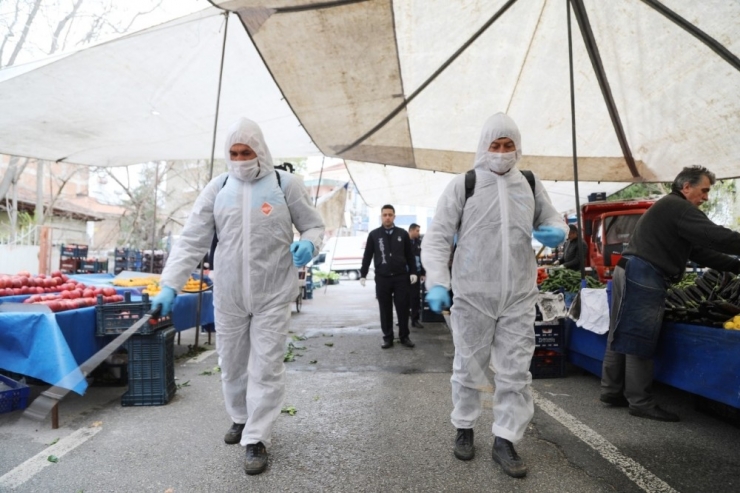 Pazar Yerleri Dezenfekte Ediliyor