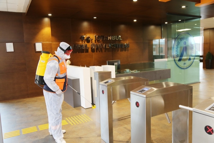 Büyükçekmece’de Üniversiteler Korona Virüse Karşı Dezenfekte Ediliyor