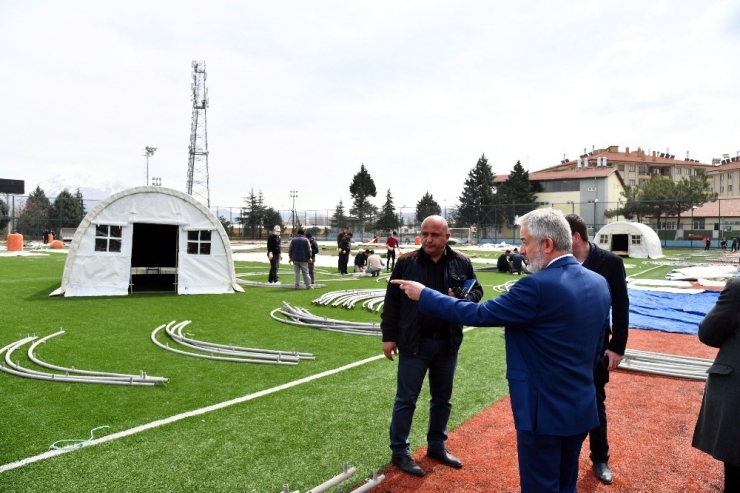 Isparta Belediyesi’nden Çadır Kurulumu Tatbikatı