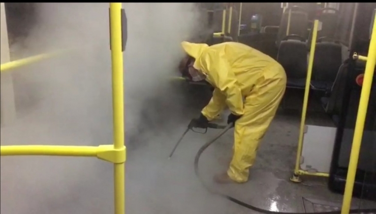 Düzce’de Ulaşım Araçlarına Buharlı Dezenfektasyon