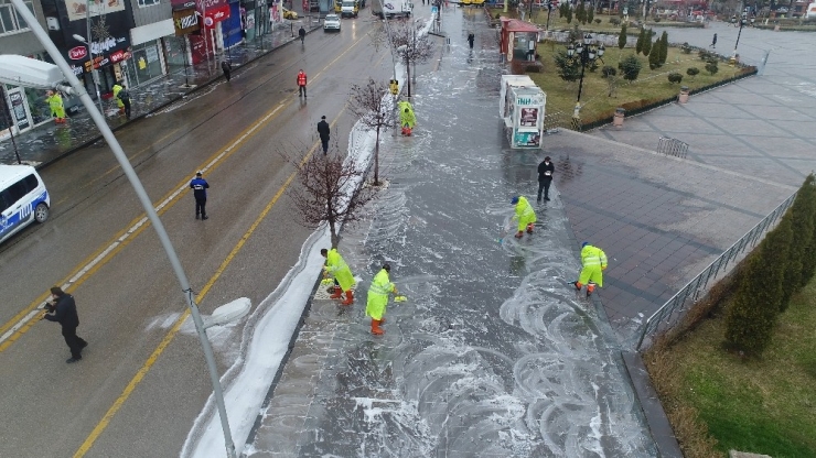 Dezenfekte Çalışmaları Drone İle Görüntülendi