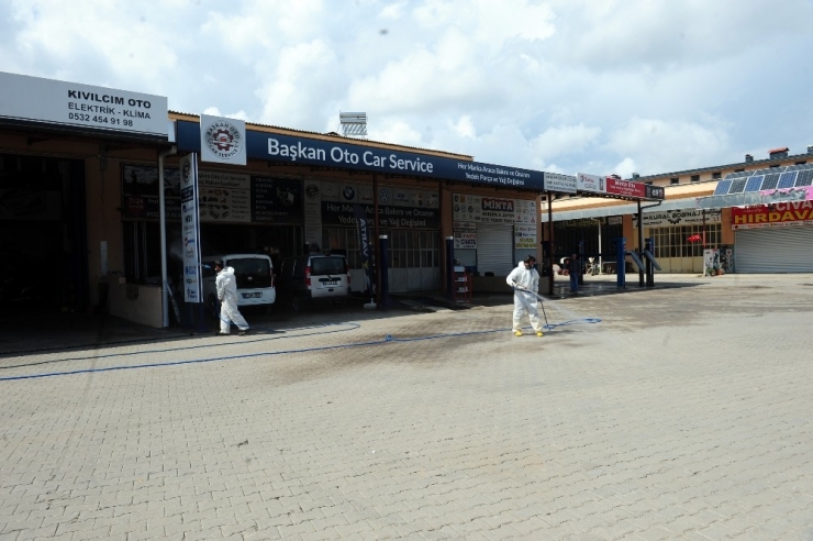 Kemer’de Sanayi Sitesi Dezenfekte Edildi