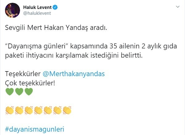 Mert Hakan Yandaş, Haluk Levent’in Yardım Çağrısını Yanıtsız Bırakmadı