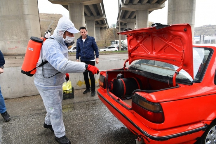 Şehir Dışından Gelenlere Dezenfektanlı Önlem