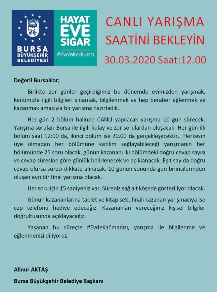 Bursa Evden Yarışıyor