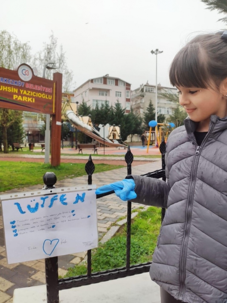 Minik Öğrenciden “Evde Kal” Çağrısı