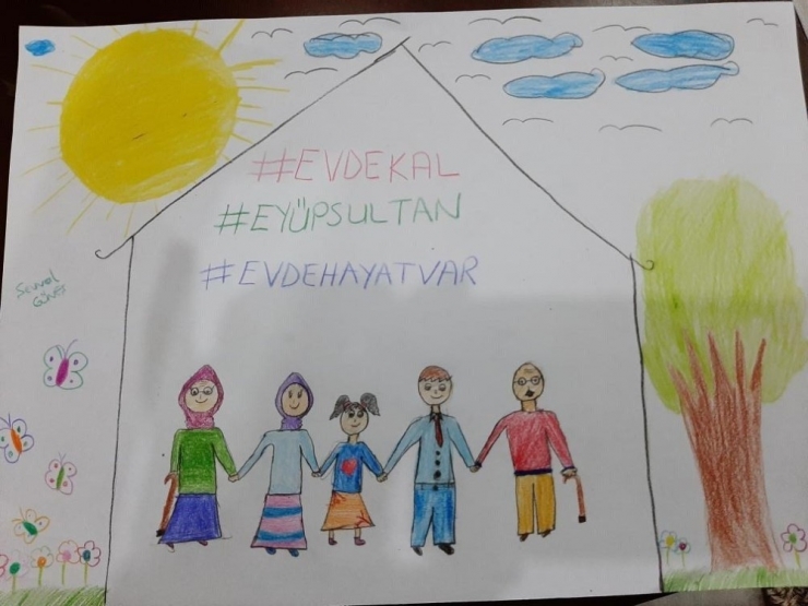 Eyüpsultanlı Çocuklar, Resimlerle “Evdekaleyüpsultan” Dedi