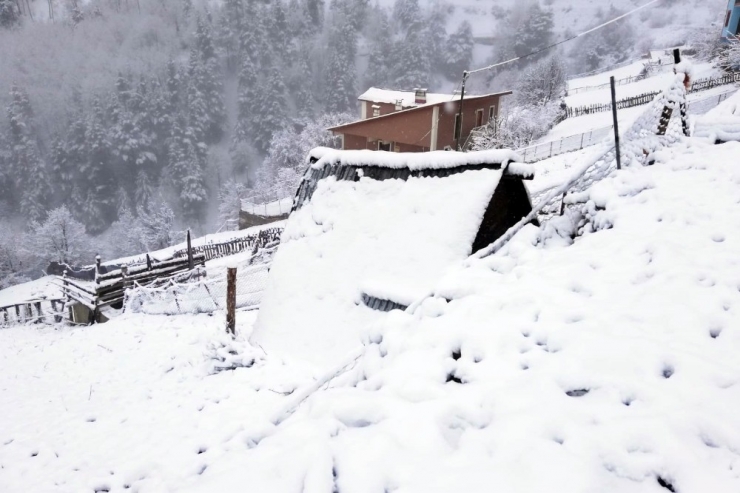 Gümüşhane’nin Yükseklerinde Kar Yağışı Etkili Oldu