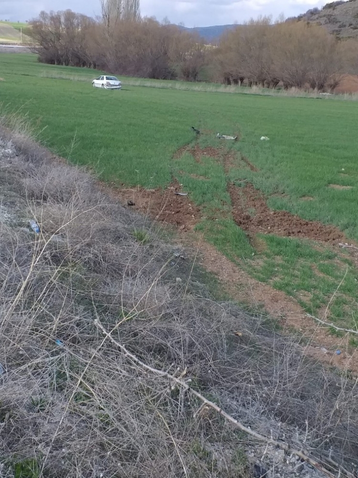 Kontrolden Çıkan Otomobil Tarlaya Girdi: 1 Yaralı