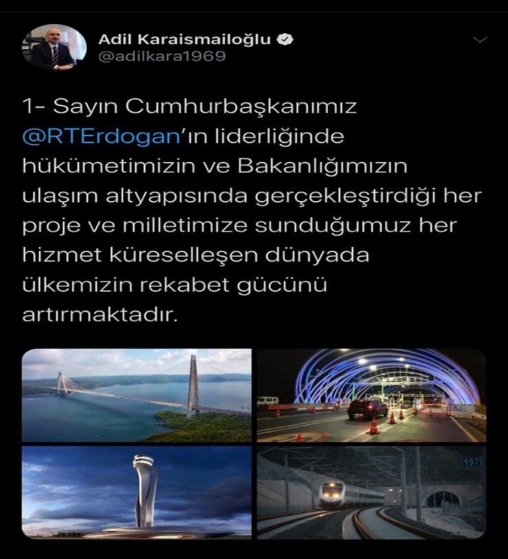 Ulaştırma Ve Altyapı Bakanı Karaismailoğlu: “Bakanlığımız Dinamizmini Asla Kaybetmeden Hizmet Üretmeye Devam Edecektir”