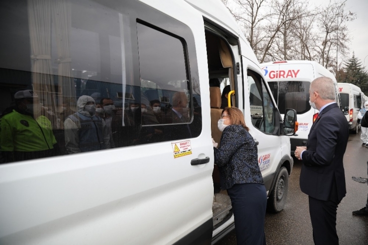 Başkan Şahin, Vali Gül İle İşçi Servislerini Denetledi