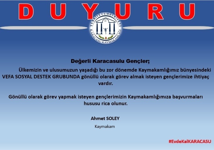 Karacasu Kaymakamlığı Gençleri Göreve Davet Etti