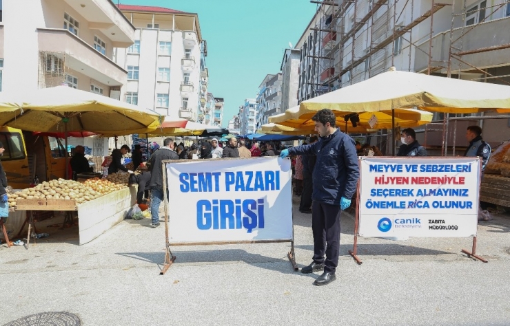 Canik’te Pazar Yerlerine Kontrollü Giriş