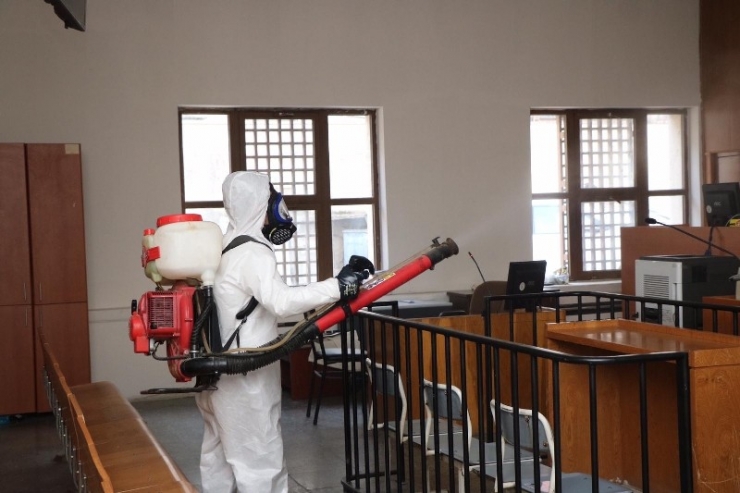 Bursa Adliye Ve Cezaevlerinde Korona Virüsüne Karşı Tedbirler Alındı