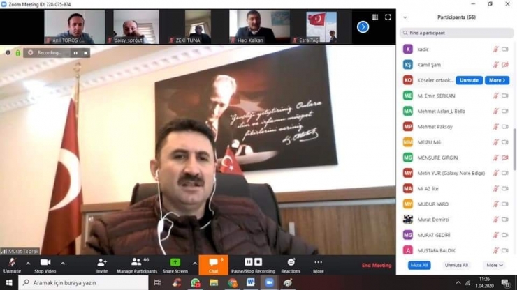 Develi Milli Eğitim Müdürü Telekonferans İle Toplantı Yaptı