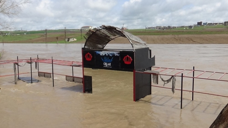 Dicle Nehri Kıyısında Bulunan Kafeler Sular Altında Kaldı