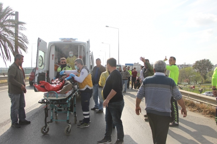 Acı İçinde Kıvanan Yaralıya İlk Müdahale Olay Yerinde Yapıldı