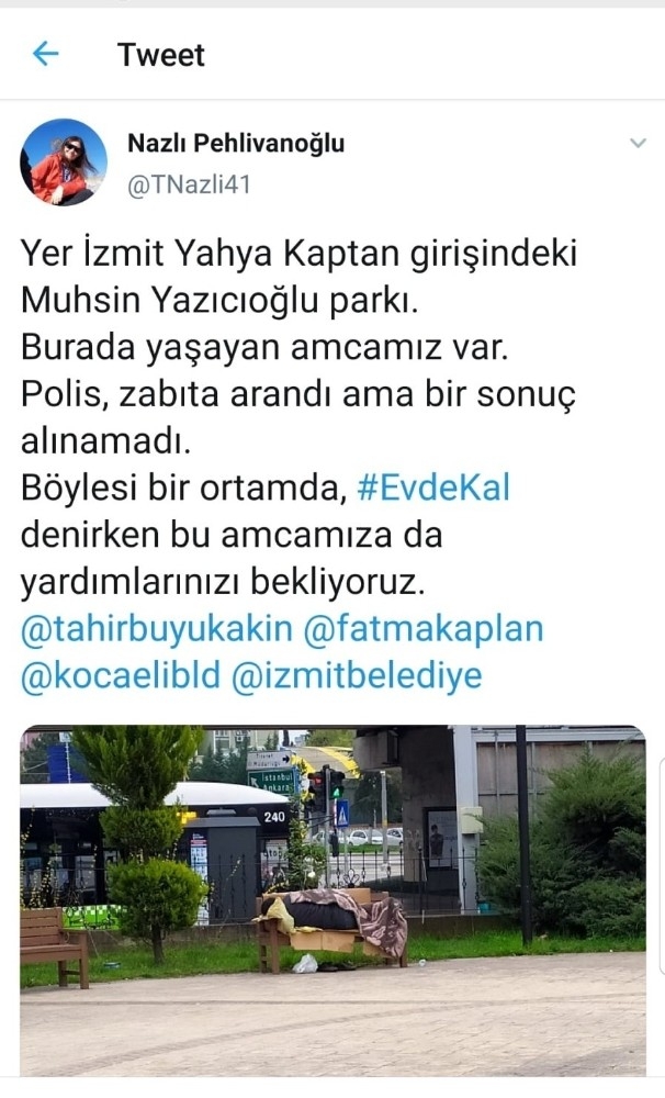 Vatandaşın Çağrısı İle Sokakta Yaşayan Yaşlı Şahıs Barınma Evine Yerleştirildi