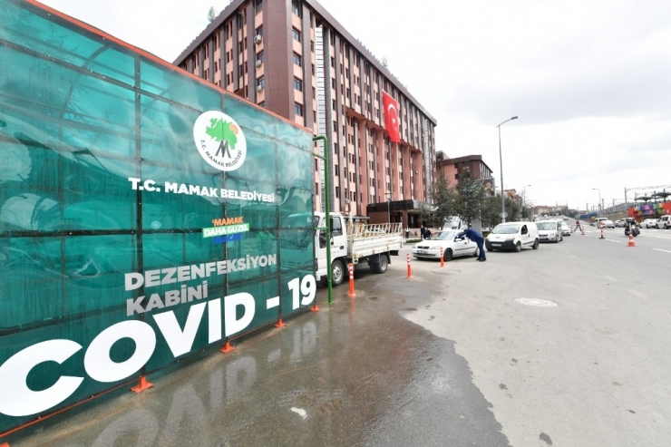 Mamak’ta Yaya Dezenfekte Tüneli Kuruldu