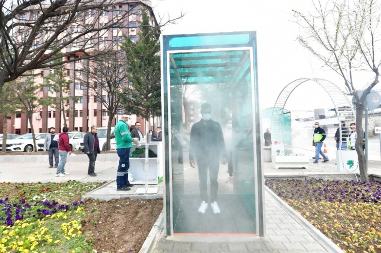 Mamak’ta Yaya Dezenfekte Tüneli Kuruldu