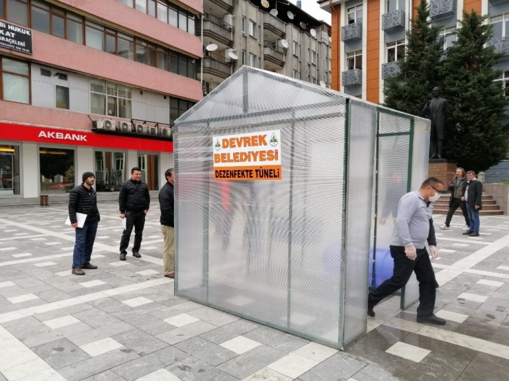 Devrek Belediyesi Tarafından Dezenfekte Tüneli Kuruldu