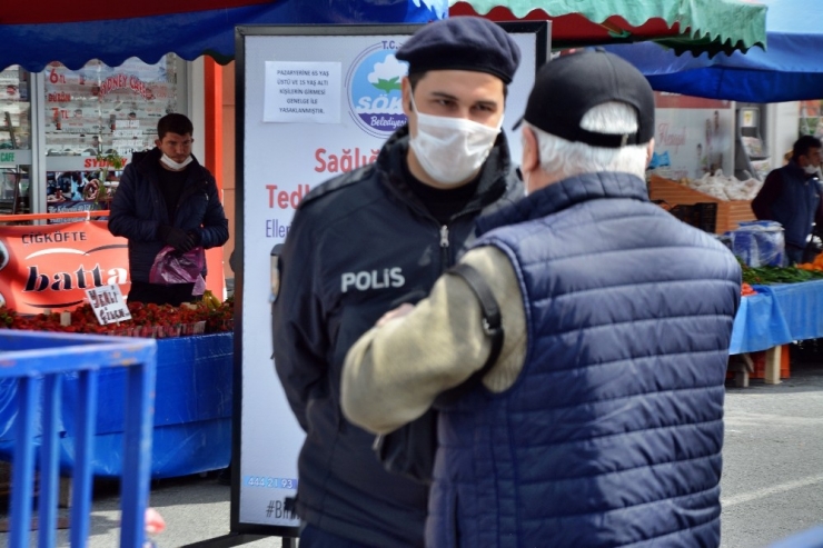 Söke’deki Pazaryerlerinde Yoğun Virüs Tedbiri