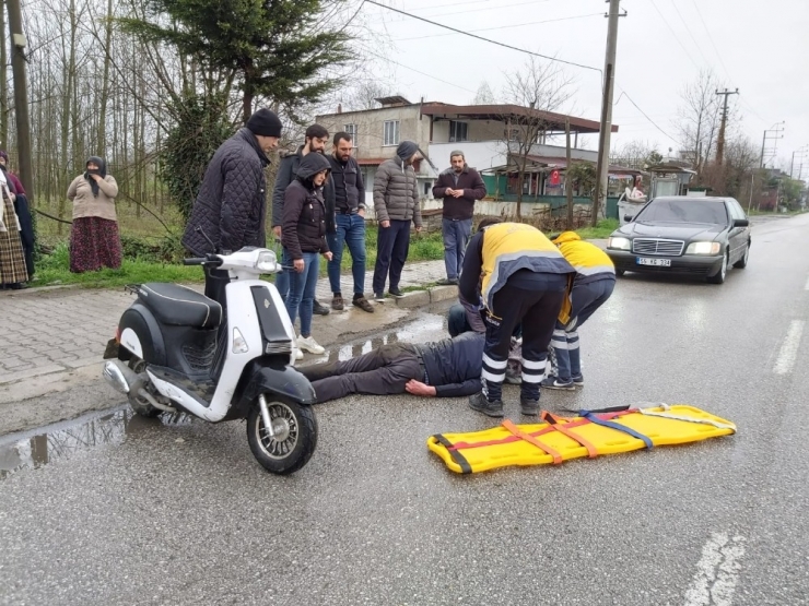 Terme’de Motosiklet Kazası: 1 Yaralı