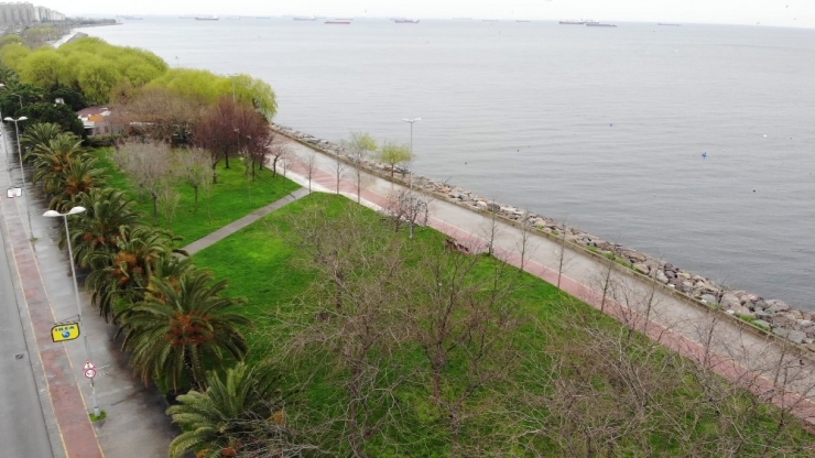 Korona Virüs Nedeniyle Boş Kalan İstanbul’un Sahilleri Havadan Görüntülendi