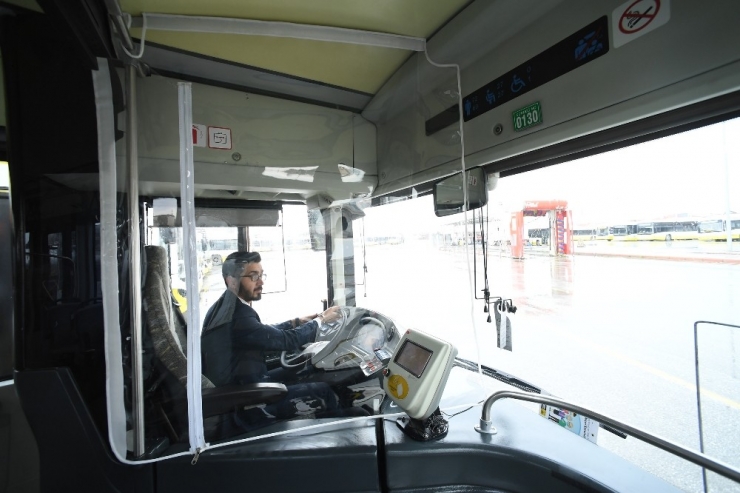 Konya Büyükşehir’den Otobüslere Şeffaf Koruma Kabini