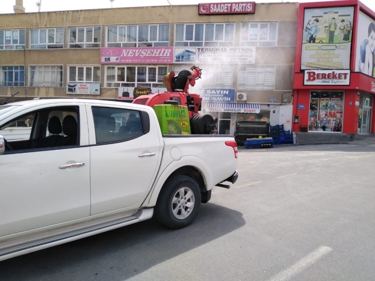 Nevşehir Belediyesi Dezenfektan Çalışmalarına Devam Ediyor