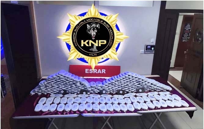 Kilis’te 91 Kilo Esrar Ele Geçirildi