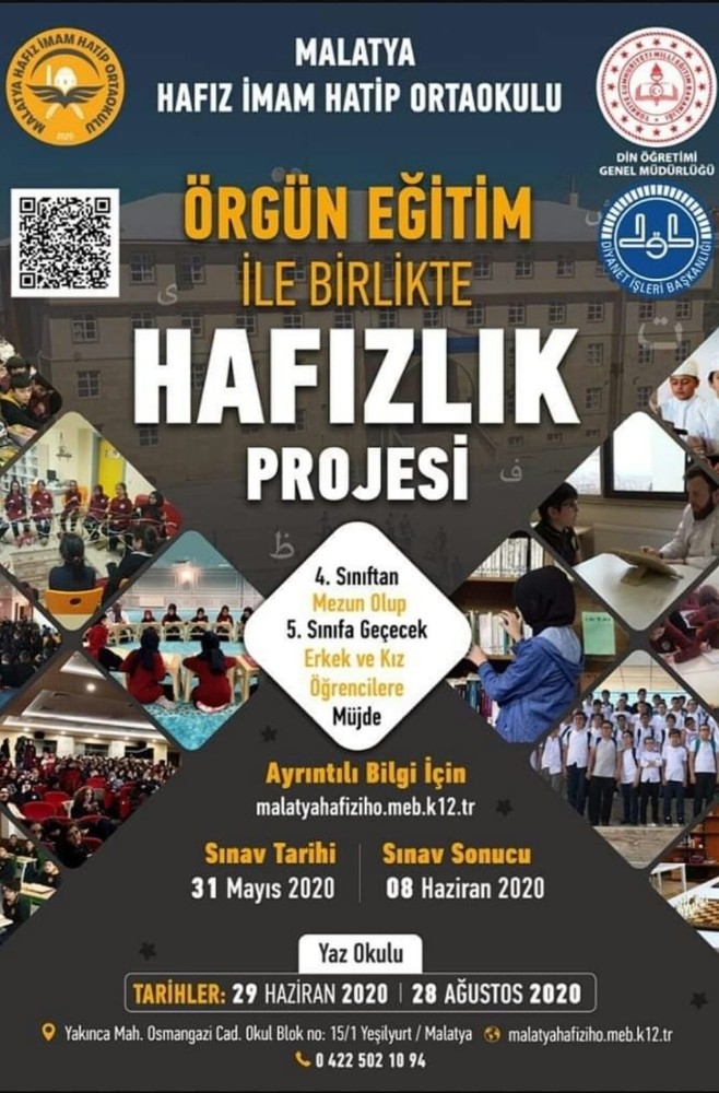 Malatya’da Hafızlık Okulları Kayıt Dönemi Başladı