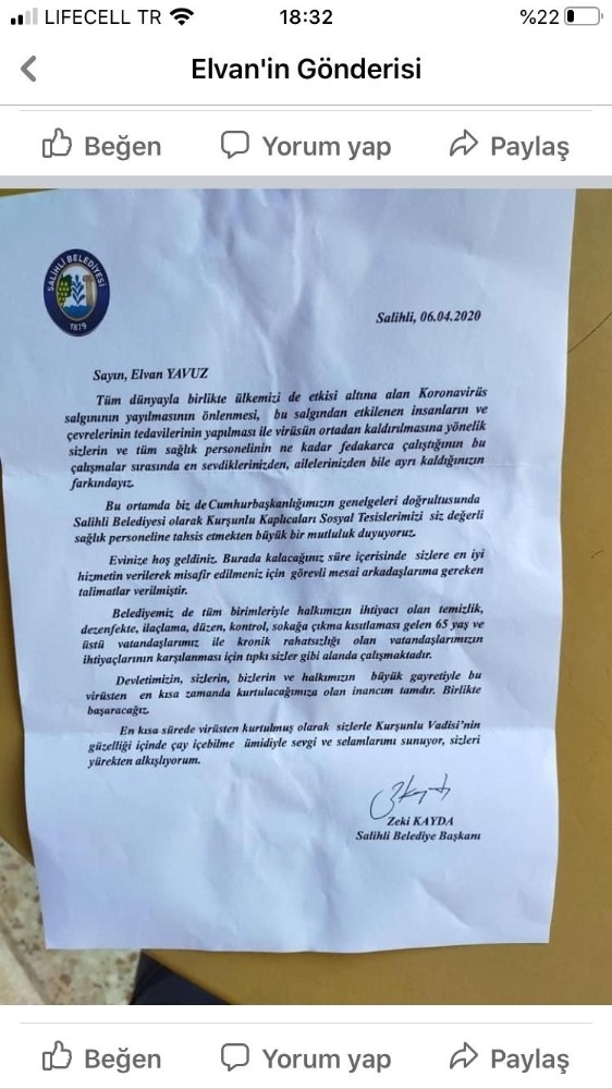 Başkan Kayda’dan Sağlıkçılara Mektup