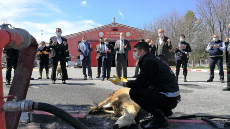 İtfaiye Erleri Korona Virüse Karşı Kurban Kesip Dua Etti