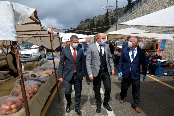 Belen’de Semt Pazarı Esnafı Ve Vatandaşlara Korona Virüs Uyarısı