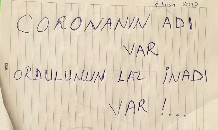 Korona İle Savaşı Kazanan Ordulu Öğretmen Defterine Not Düştü: “Koronanın Adı Var, Ordulunun İnadı Var”