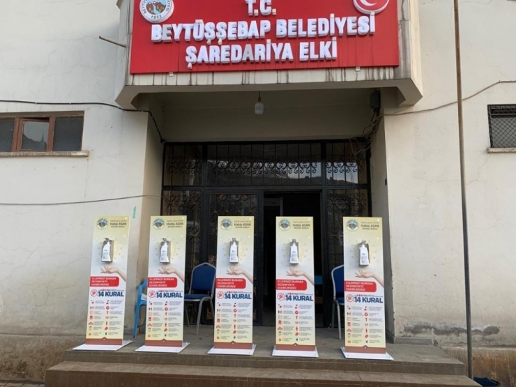 Beytüşşebap’ta Dezenfekte Noktaları Oluşturuldu