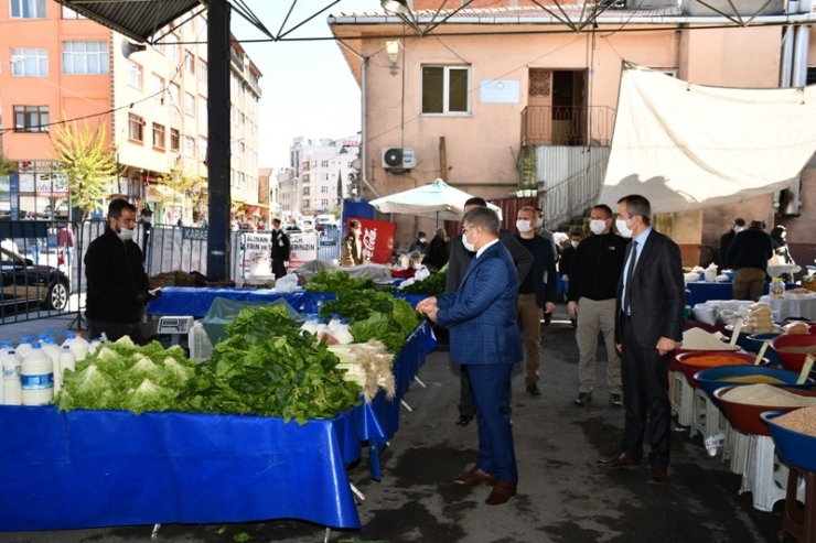 Vali Gürel Halk Pazarındaki Tedbirleri Denetledi