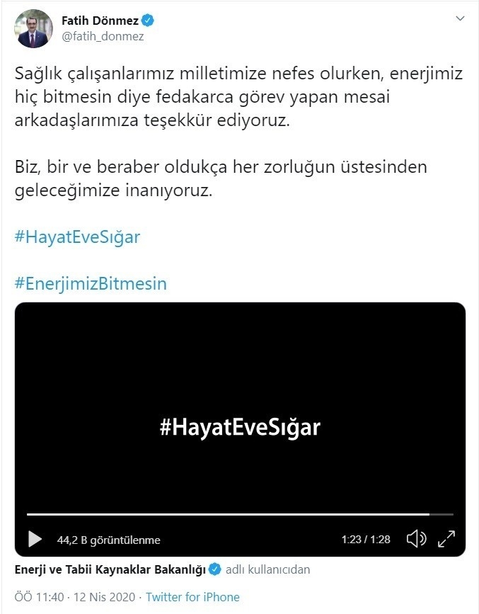 Bakan Dönmez, Sokağa Çıkma Yasağına Rağmen Çalışmak Zorunda Olanları Unutmadı