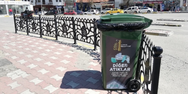 Çorum’da Tek Kullanımlık Maske Ve Eldivenler Ayrı Toplanmaya Başlandı