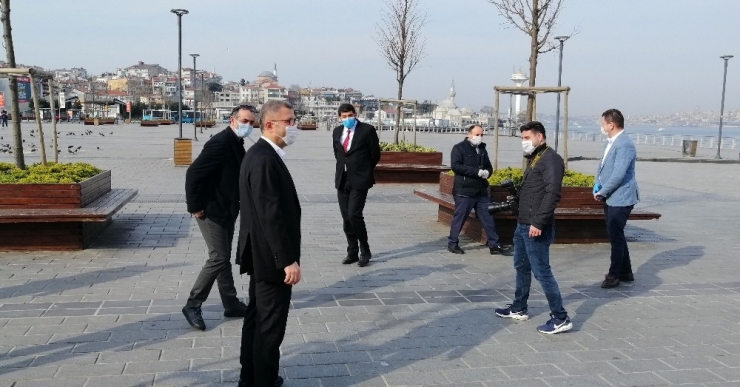 Üsküdar Sahilde Yasağa Uymayan Vatandaşlara Drone’lu Denetim