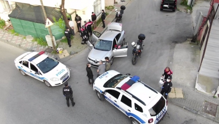 İstanbul’da Polisin Dur İhtarına Uymayan Şüpheli Şahıslar Drone Yardımıyla Yakalandı