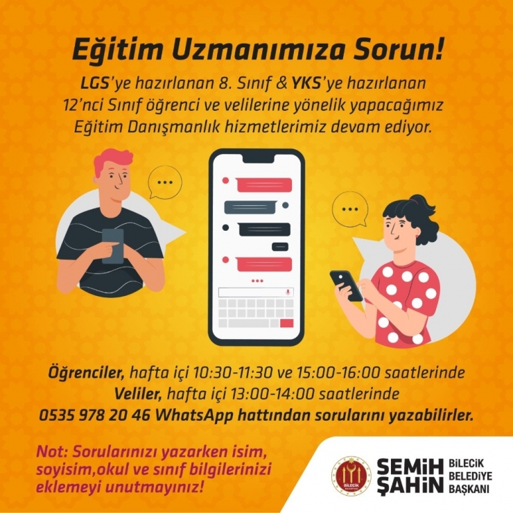 Bilecik Belediyesinden Öğrenci Ve Velilere Eğitim Danışmanlık Hizmeti