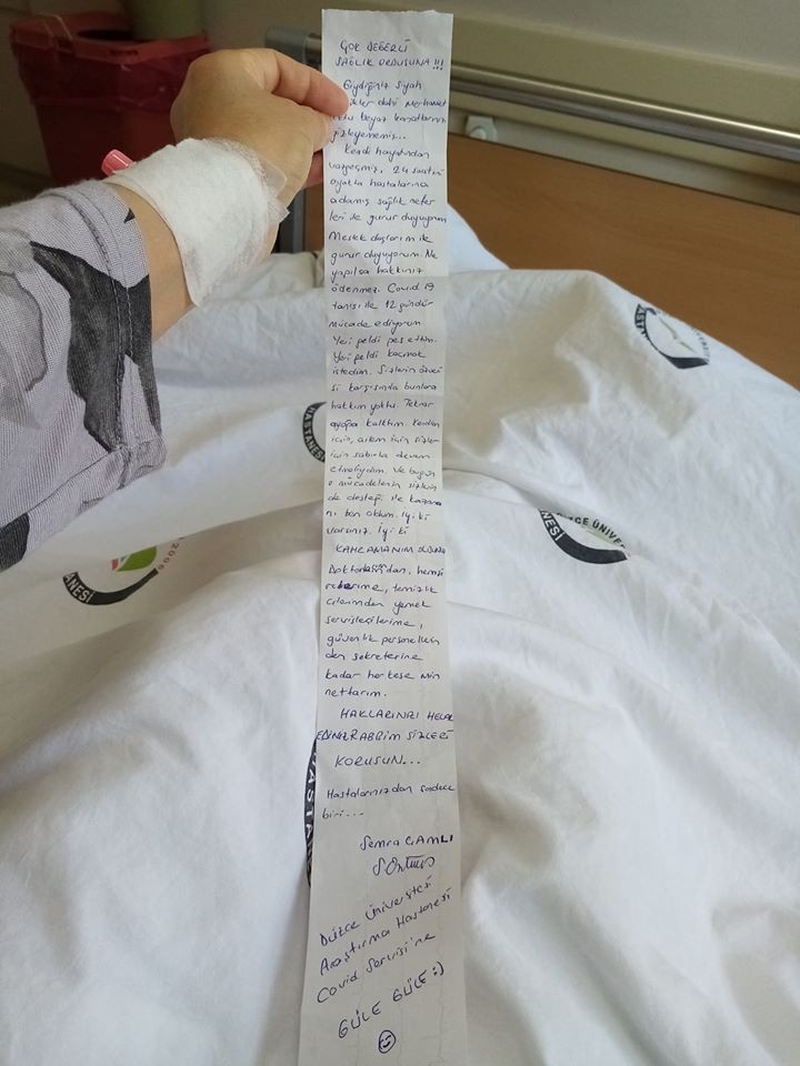 Korona Virüsten Taburcu Olan Sağlık Çalışanından Duygulandıran Mektup