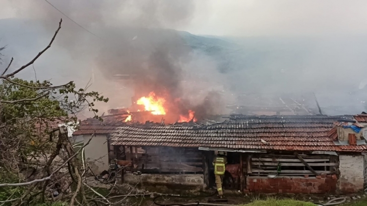 Elektrik Kaçağından Çıkan Yangında Bir Ev Kül Oldu
