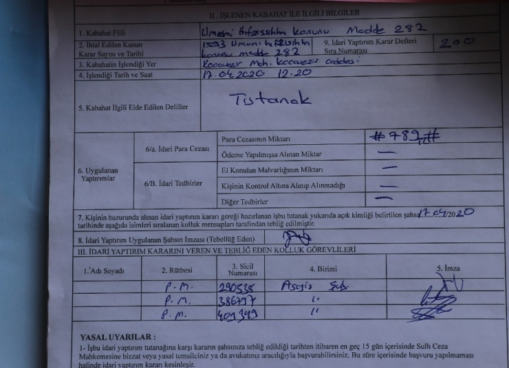 Adana’da Sosyal Mesafeye Uymayanlara Ceza Kesildi