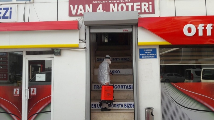 Van’daki Noterler Dezenfekte Edildi