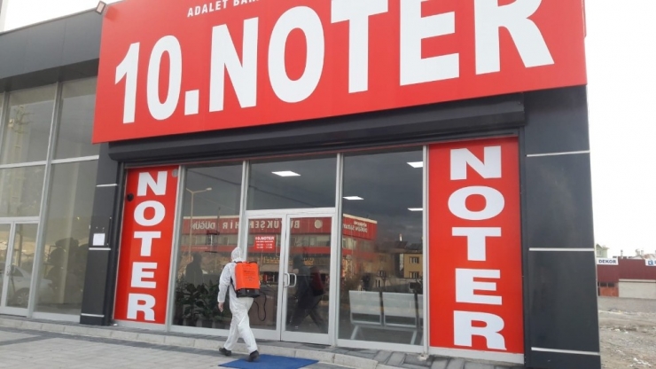 Van’daki Noterler Dezenfekte Edildi