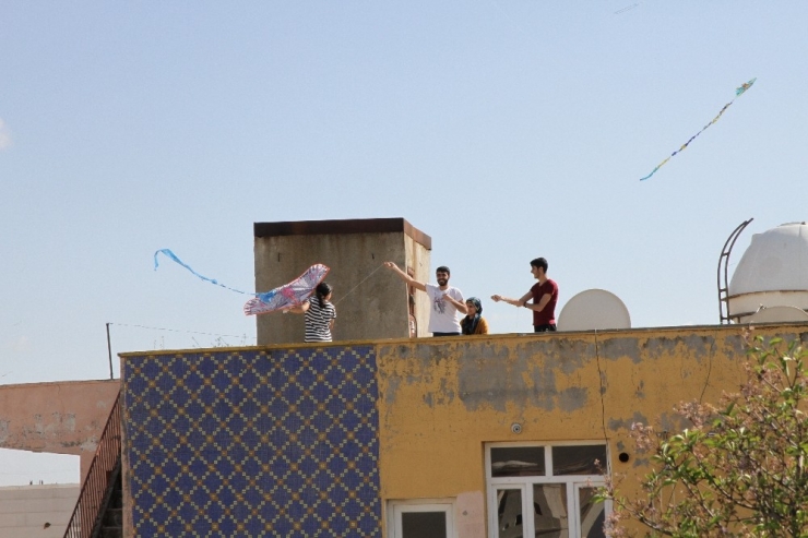 Kızıltepe’de Sokağa Çıkamayan Vatandaşlar Damlarda Uçurtma Uçurdu