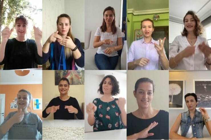 Öğretmen Ve Velilerden İşaret Dilinde "Evde Kal" Şarkısı